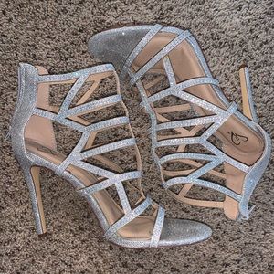 Silver high heels